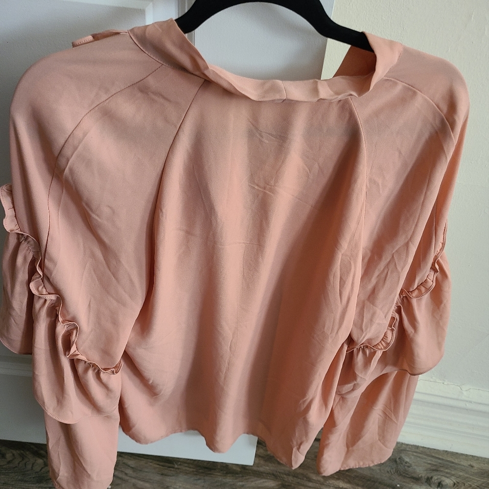 Button down rose pink top